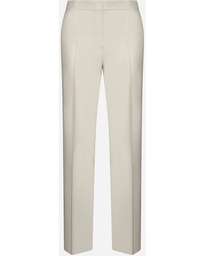 Totême Viscose And Wool Trousers - White