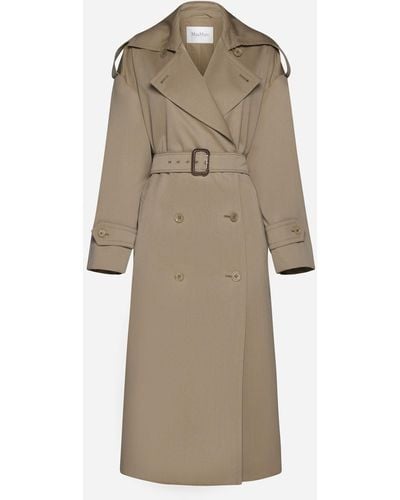 Max Mara Salpa Wool-blend Double-breasted Trench Coat - Natural