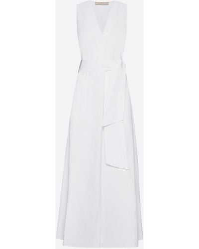 Blanca Vita Aralia Linen-blend Long Dress - White