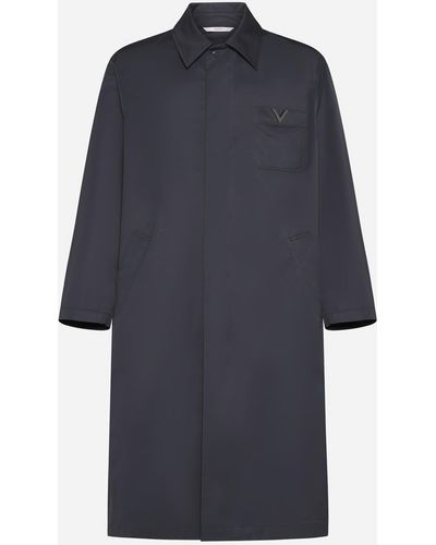 Valentino Single-breasted Trench Coat - Blue