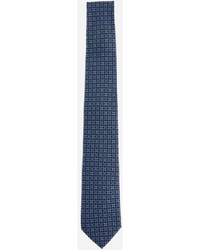 Ferragamo Verve Gancini Silk Tie - Blue