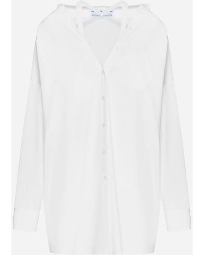 Prada Cotton Shirt Mini Dress - White