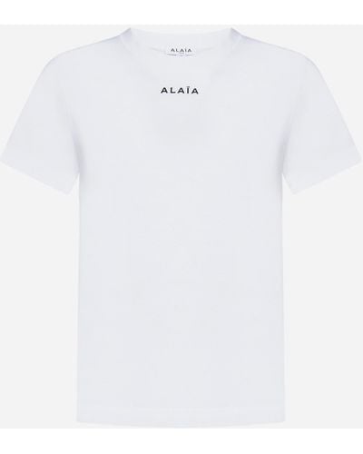 Alaïa Logo Cotton T-shirt - White
