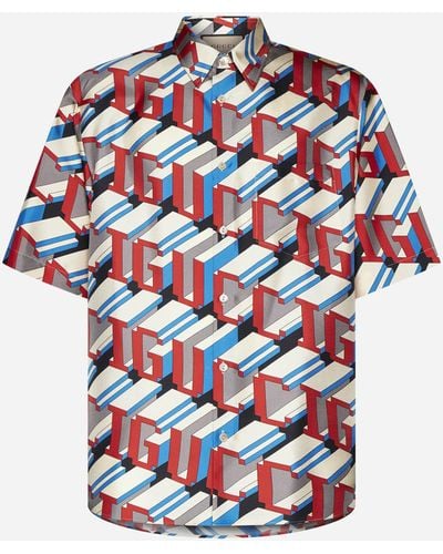 Gucci Logo Print Silk Shirt - Multicolour