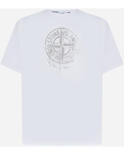 Stone Island Logo Cotton T-shirt - White
