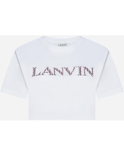 Lanvin Curb Logo Cotton Cropped T-shirt - Multicolour