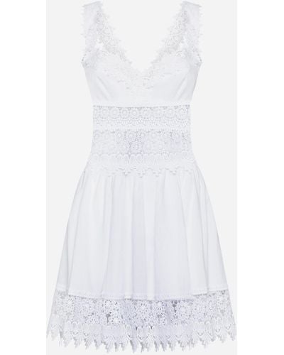 Charo Ruiz Marilyn Guipure Cotton-blend Mini Dress - White