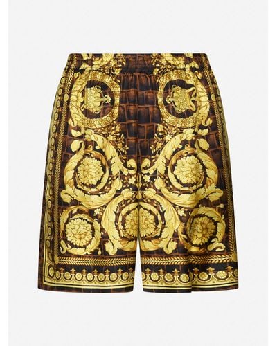 Versace Silk Bermuda Shorts - Metallic