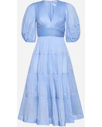 Zimmermann Pleated Midi Dress - Blue