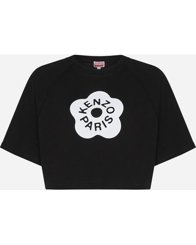 KENZO Boke 2.0 Cotton Cropped T-shirt - Black