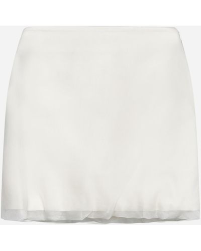 Blanca Vita Gallium Silk Miniskirt - White