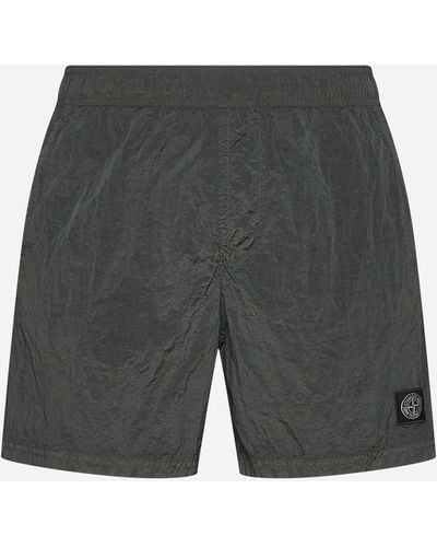 Stone Island Logo-patch Swim Shorts - Grey