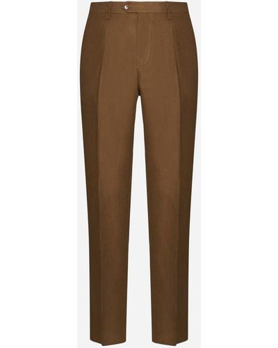 Etro Linen Pants - Brown