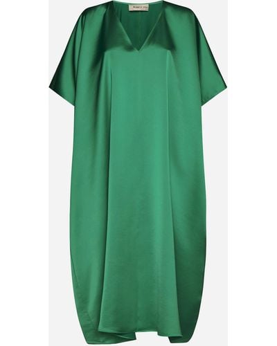 Blanca Vita Arbutus Satin Kaftan Dress - Green