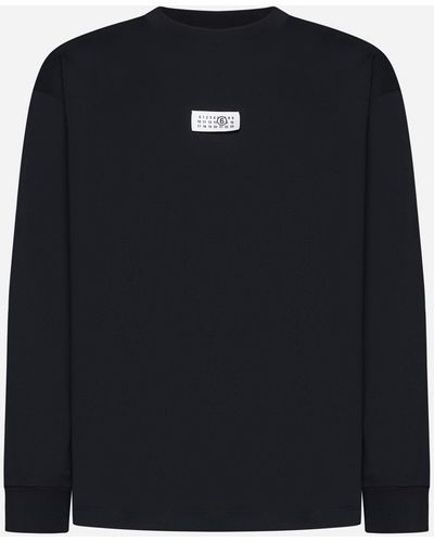MM6 by Maison Martin Margiela Cotton Long-sleeved T-shirt - Black