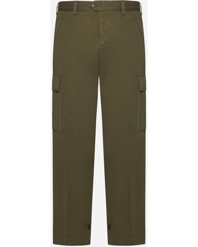PT Torino The Hunter Cotton And Linen Trousers - Green