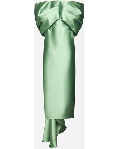 Solace London Delphina Satin Maxi Dress - Green