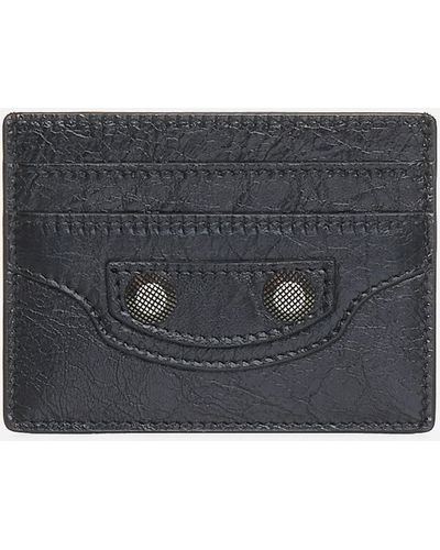 Balenciaga Cagole Leather Card Holder - Black