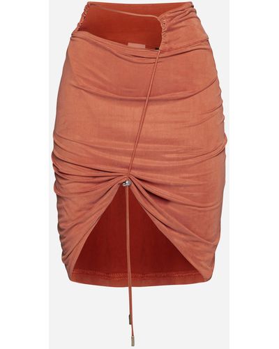 Jacquemus Espelho Cupro Skirt - Orange