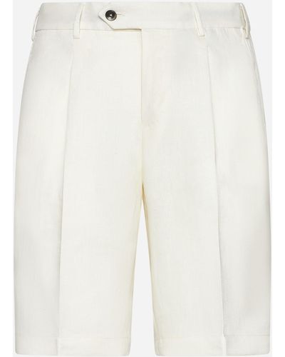 PT Torino Linen Shorts - White
