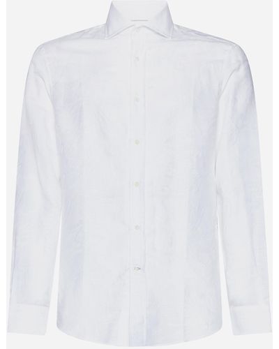 Brunello Cucinelli Linen And Cotton Shirt - White
