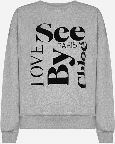 See By Chloé Logo Cotton Sweatshirt - Grey