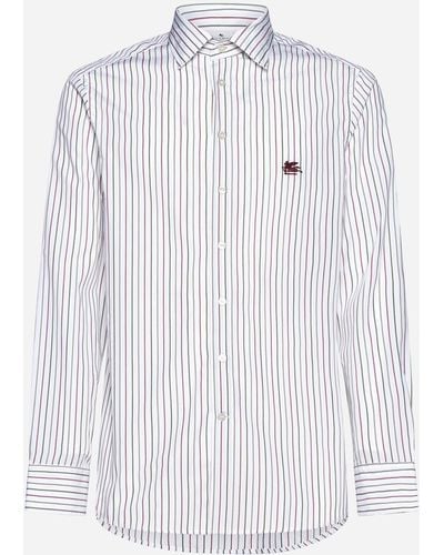Etro Striped Print Cotton Shirt - White