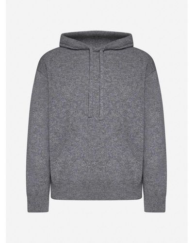 Roberto Collina Wool And Cashmere Hooded Sweater - Gray