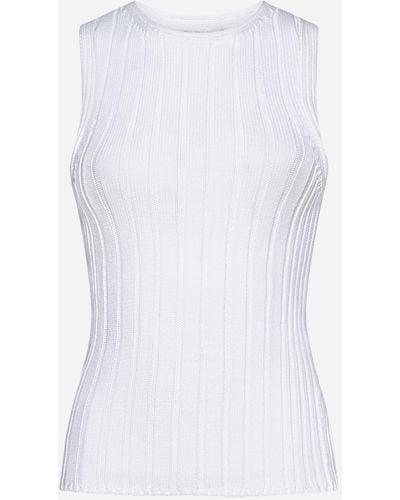Khaite Manu Cotton-blend Knit Tank Top - White