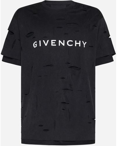 Givenchy 2 Layers Logo Cotton T-shirt - Black