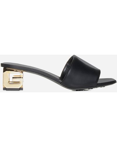 Givenchy G-cube Leather Mules - Black