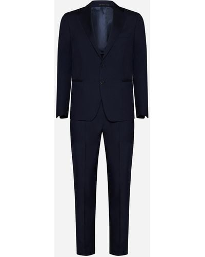 Low Brand Wool Single-breasted Suit - Blue