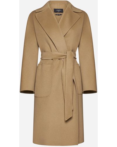 Weekend by Maxmara Rovo Belted Wool Coat - Natural