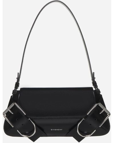 Givenchy Voyou Leather Shoulder Flap Bag - Black