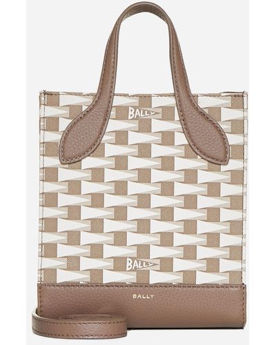 Bally Keep On Mini Monogram Fabric Bag - Natural