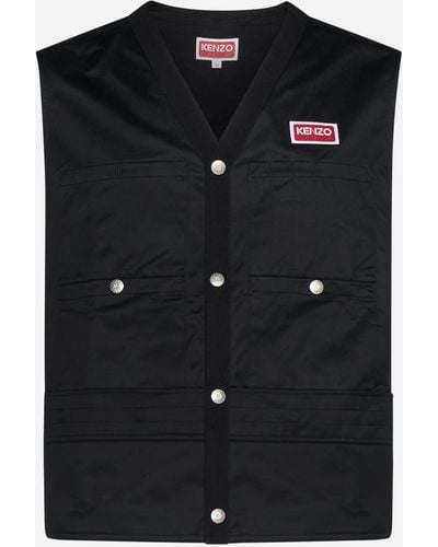 KENZO Tactical Cotton Vest - Black