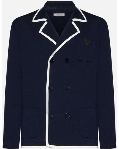 Valentino Wool Knit Jacket - Blue