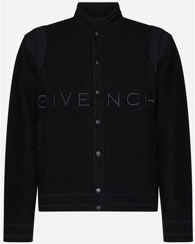 Givenchy Logo Wool Varsity Jacket - Black