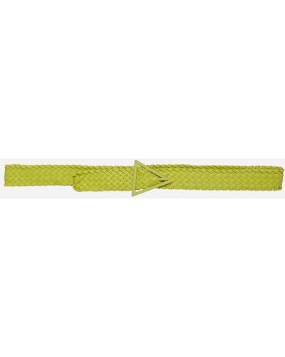 Bottega Veneta Intrecciato Leather Belt - Yellow