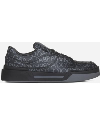 Dolce & Gabbana Roma Logo-embellished Leather Low-top Sneakers - Black