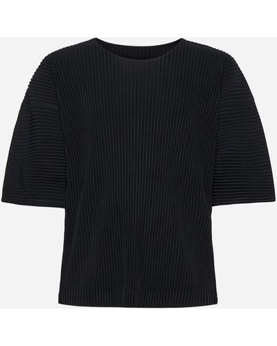 Homme Plissé Issey Miyake Pleated Fabric T-shirt - Black