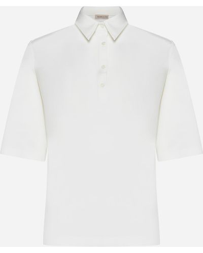 Blanca Vita Platy Viscose-blend Polo Shirt - White