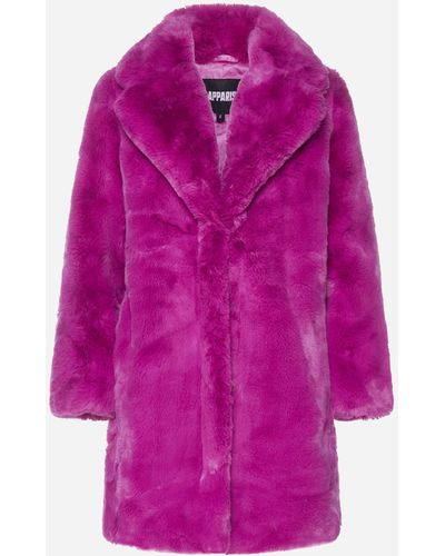 Apparis Stella Faux Fur Coat - Pink