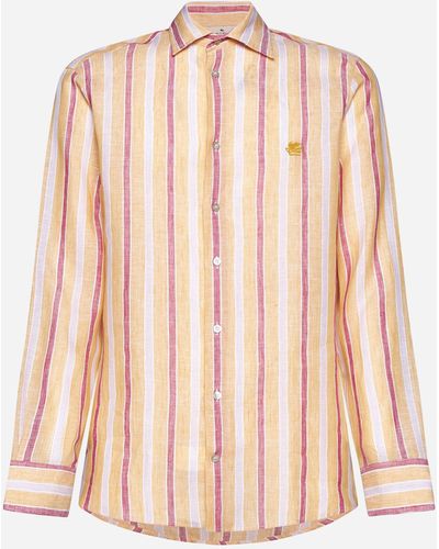 Etro Striped Linen Shirt - Pink