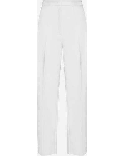Blanca Vita Pescatore Stretch Crepe Trousers - White
