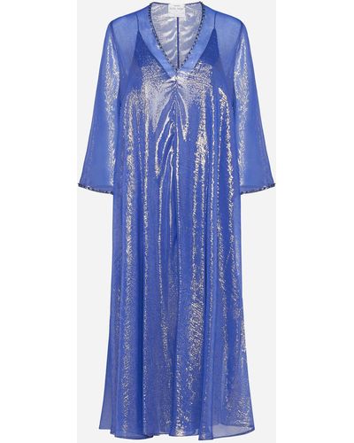 Forte Forte Lurex Silk Chiffon Dress - Blue