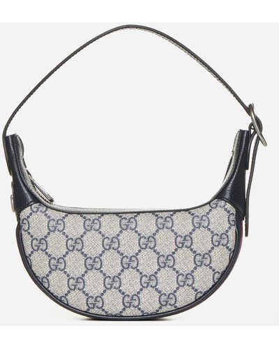 Gucci Ophidia GG Leather And Fabric Mini Bag - Grey