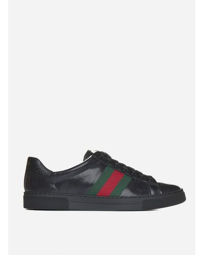 Gucci GG Crystal Fabric Ace Trainers - Black