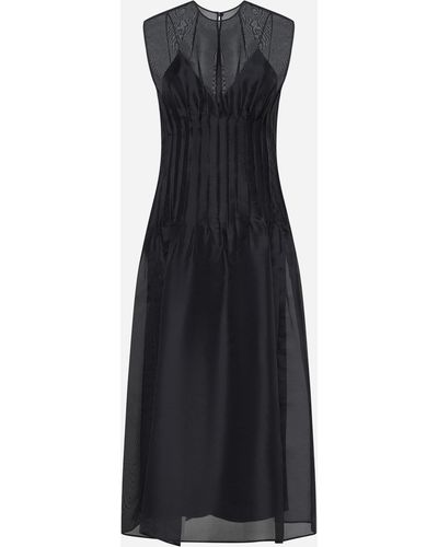 Khaite Wes Silk Midi Dress - Black