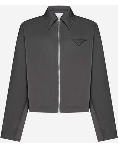 Bottega Veneta Viscose And Silk-blend Zip-up Jacket - Grey